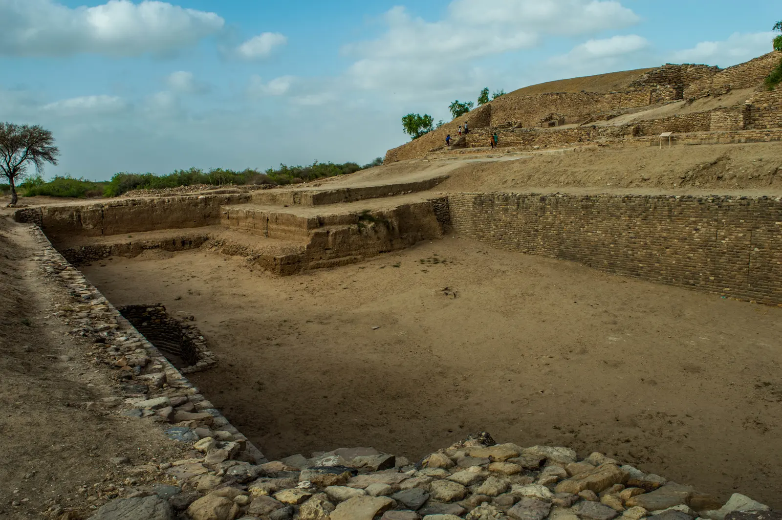 Stepped water reservoir at the Harappan site of Dholavira in Gujarat