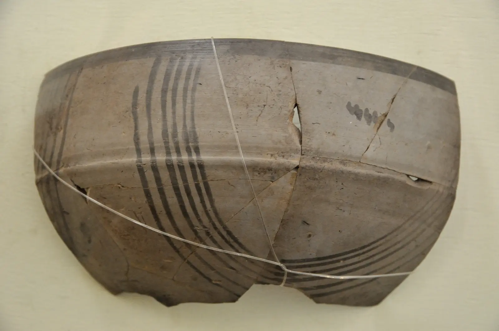 Painted Grey Ware pottery displayed in the Government Museum, Mathura