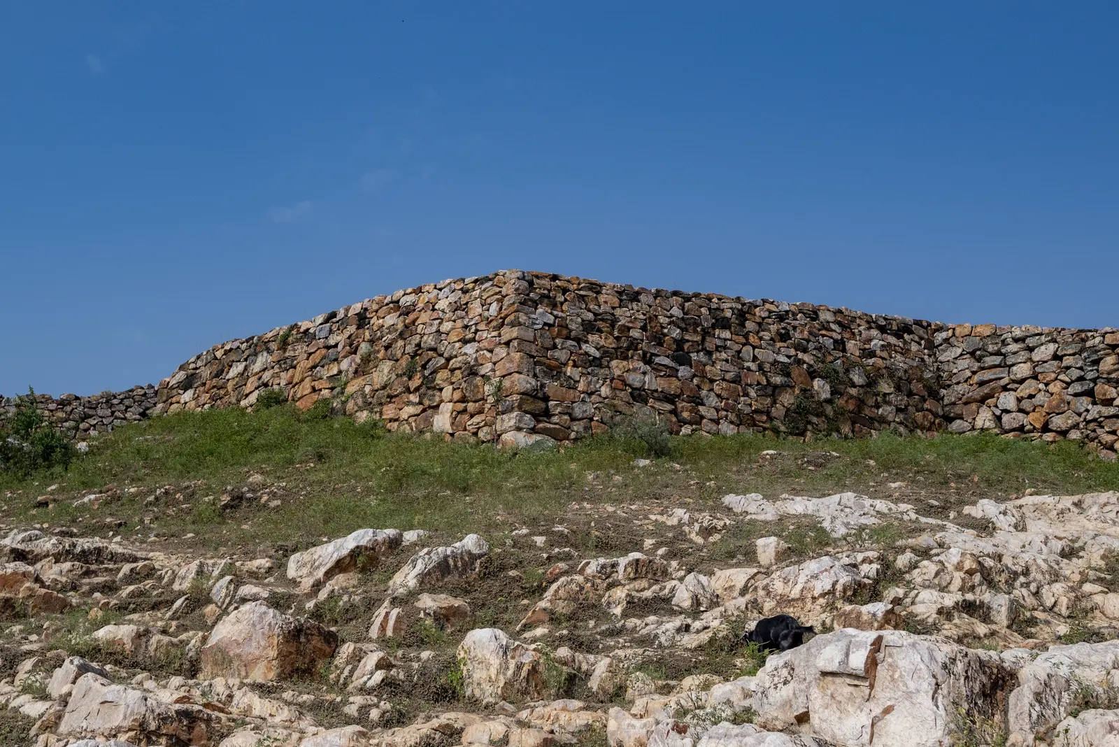 Stone remains of the Cyclopean Wall at Rajgir